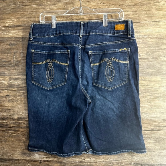 Seven7 Dark Blue Denim Women's Bermuda Shorts - Picture 2 of 7